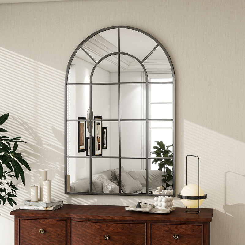 Aluminium Arch Mirror, 91.4cm x 61cm, Black