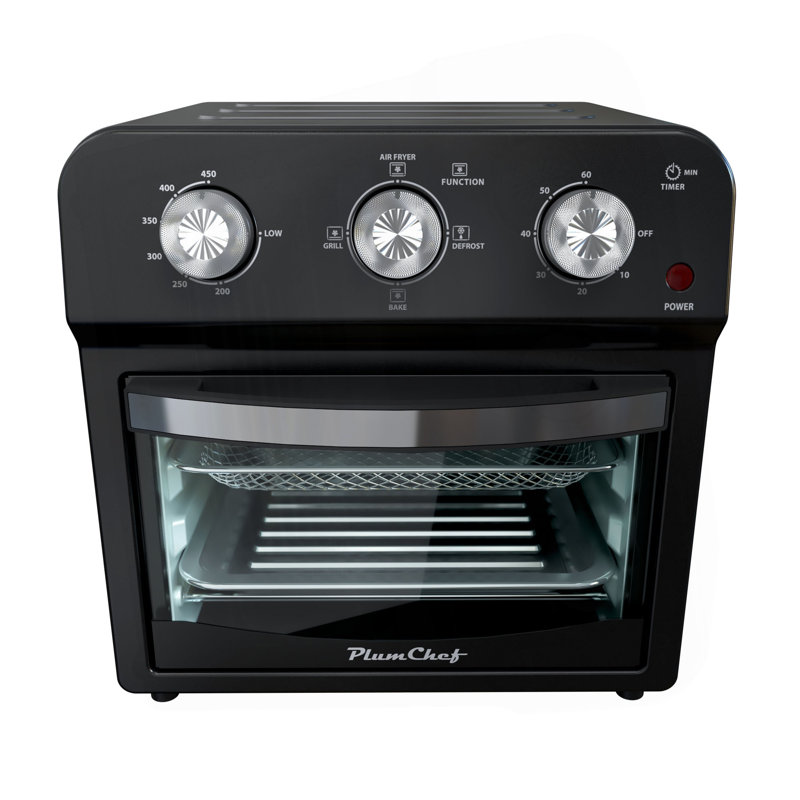 12.5 Quart Air Fryer Convection Toaster Oven, 1500W, 4 Cooking Modes, 7-In-1 Multifunction With Roast, Bake, Grill, Broil, Toast, Dehydrate, Defrost, Stainless Steel, Black