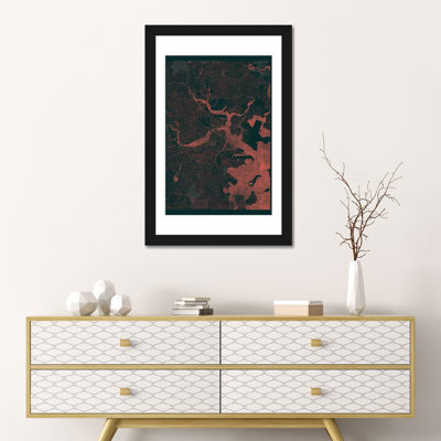 « boston infrared urban blueprint map », reproduction d’impression sur toile