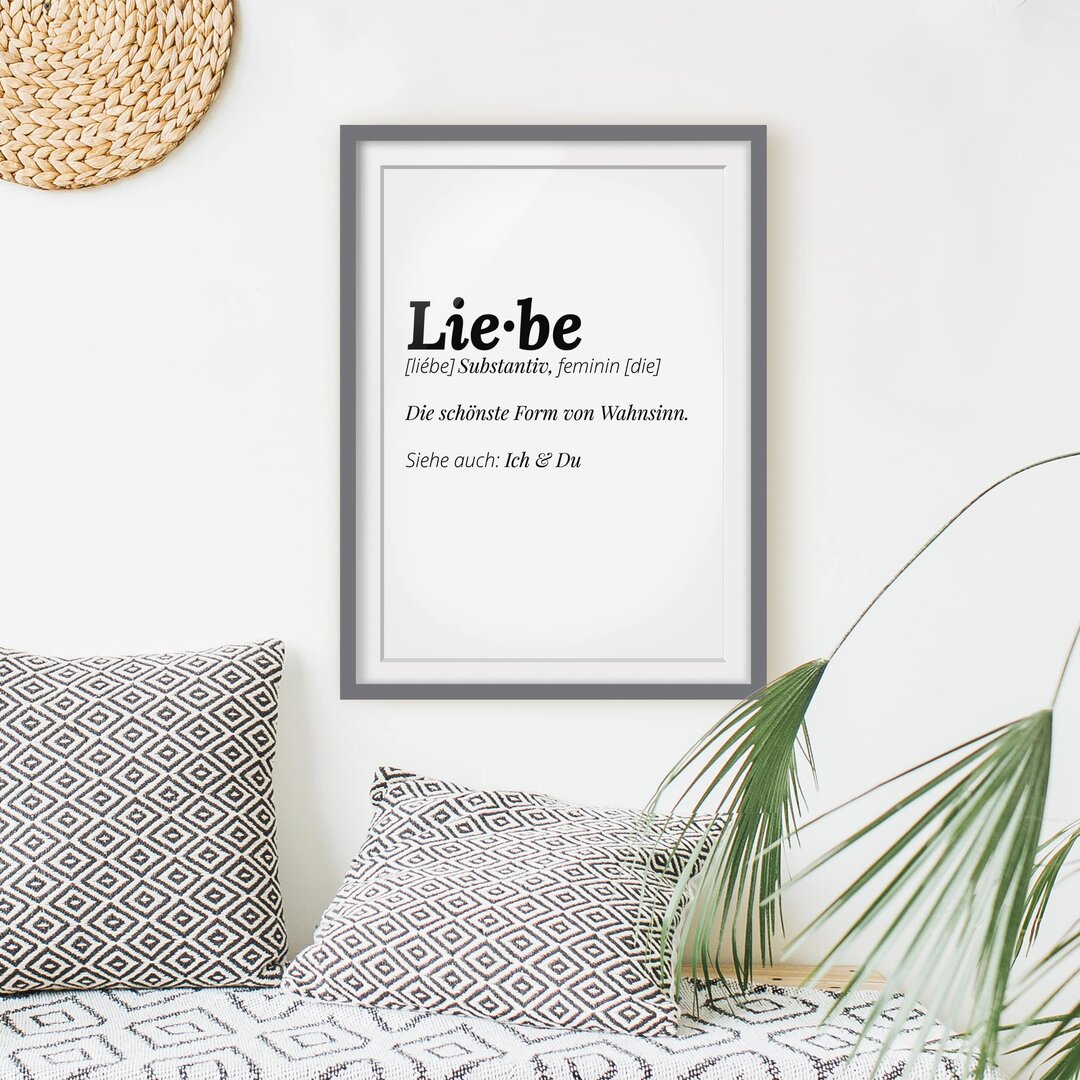 Gerahmtes Papierbild Die Definition von Liebe