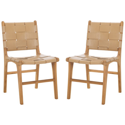Yvona Woven Leather Dining Chair