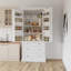 Garde-manger de style campagnard, grande armoire autoportante avec tablettes réglables et plusieurs options de rangement pour une organisation efficace-1766546383