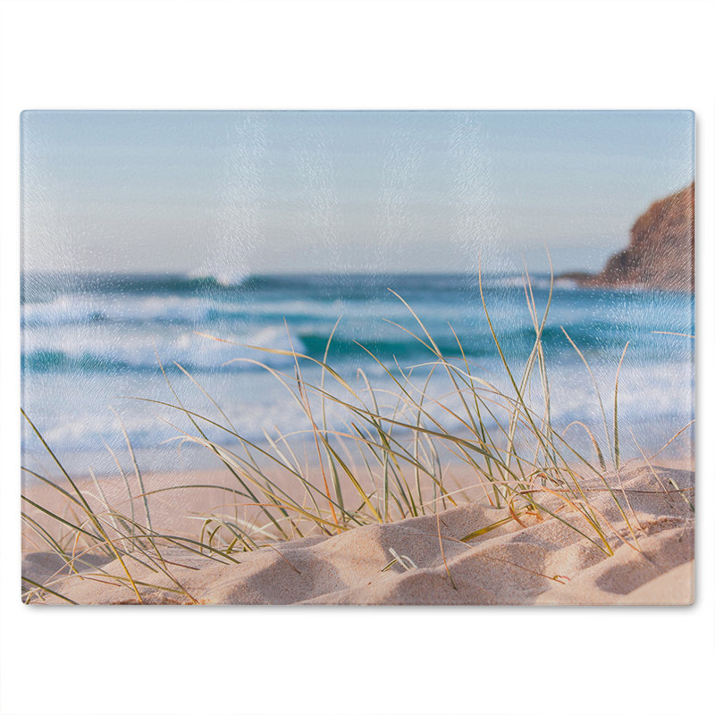 Dune pacific ocean Designer Glass Chopping Board, 40cm L x 28cm W