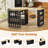 Kitchen Island With Extendable Dining Table For 1-2, Movable Kitchen Island With Storage Cabinet, Drawer, Side Spice Rack, Open Shelves And Led Lights-1298302638