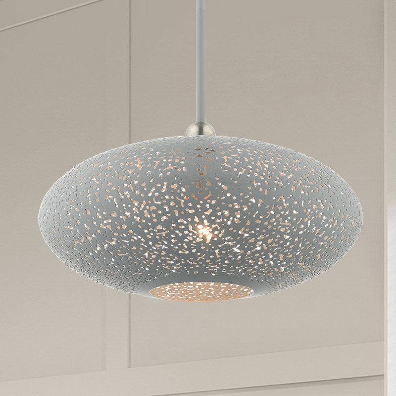 Luminaire suspendu géométrique 1 lumière Bion, Gris nordique