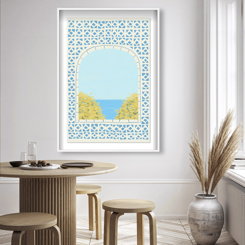 Mediterranean Window II Print by Oliver Gal, 37.5"H x 25.5"W, White Shadowbox