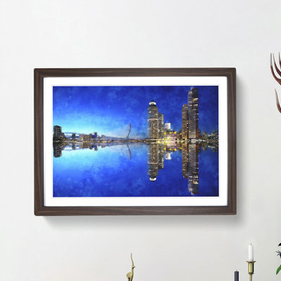Reflection of the Rotterdam Skyline - Picture Frame Painting Print