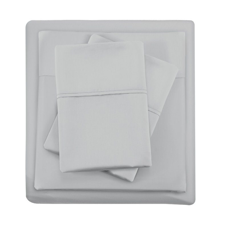Taies d'oreiller en mélange de coton à densité de tissage 1500 fils, Standard, Gris
