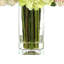 Faux Orchid and Hydrangea Arrangement in Glass Vase