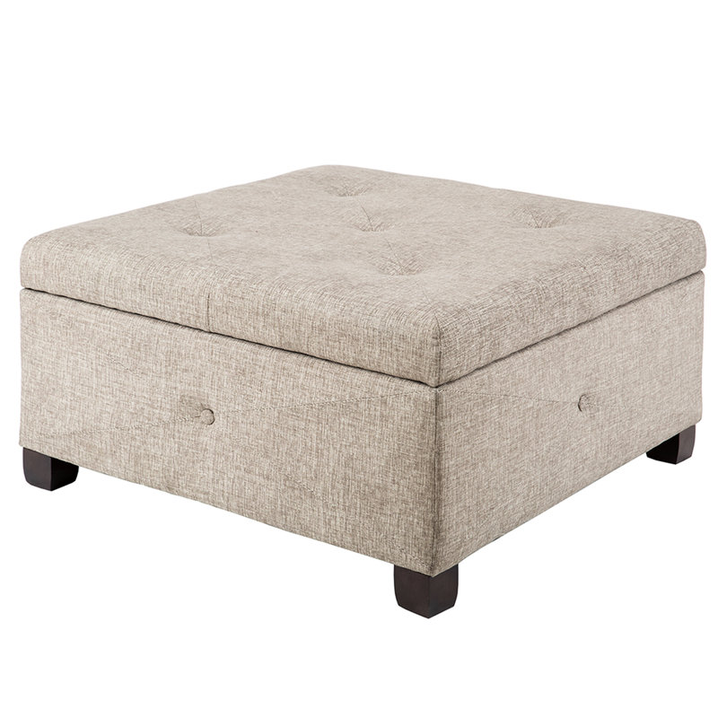 Rangement rembourré de couleur sable - Siège confortable et grand carré avec housse, Sand