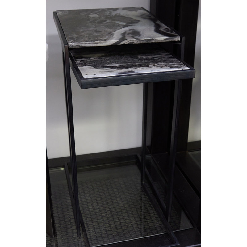 Nudge Marble End Table, 22" H x 14" W x 10.5" D