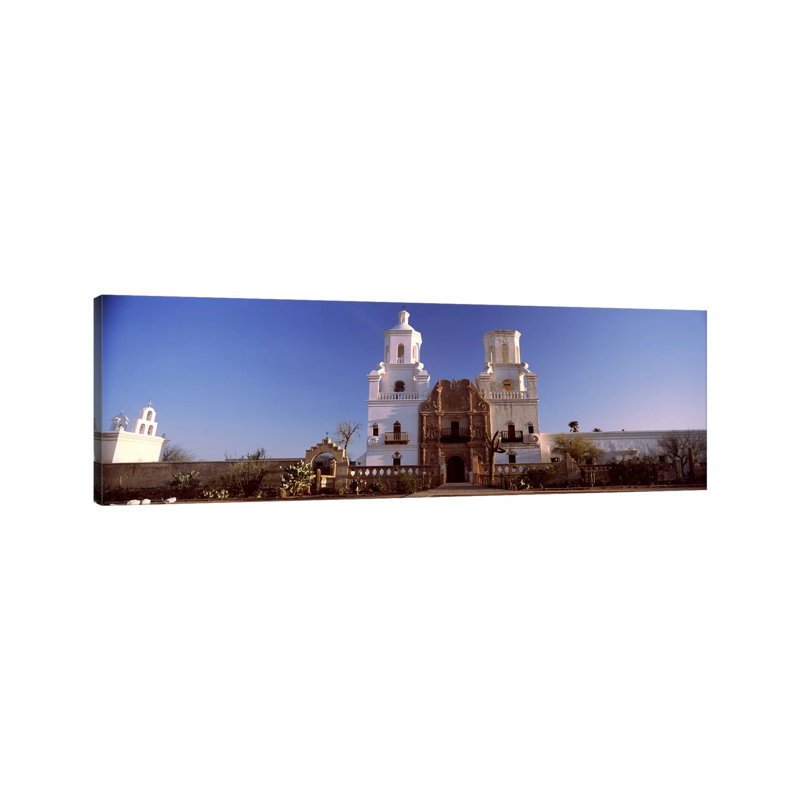 Low Angle View Of A Church, Mission San Xavier Del Bac, Tucson, Arizona, USA #2 - Wrapped Canvas Panoramic Print