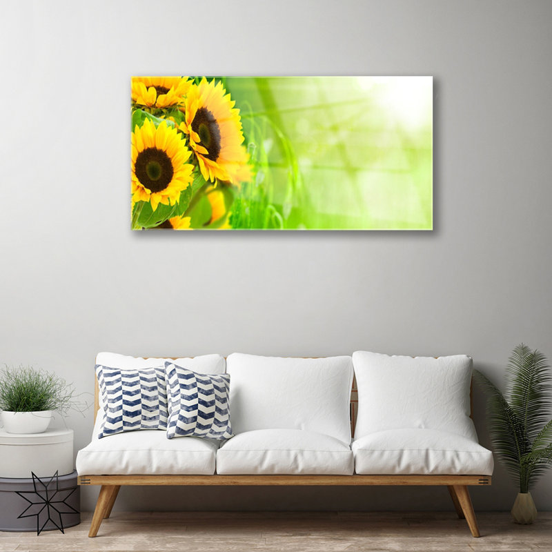 Floral Sunflowers - Unframed Photograph on Glass