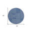 Tapis rond lavable intérieur / extérieur bleu marine 8 pi