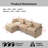 105" Modular Sectional Couch,Upholstered Soft Chenille Fabric Sofa,3 Seater With Ottoman L Shape Sofa Light Coffee-226733665