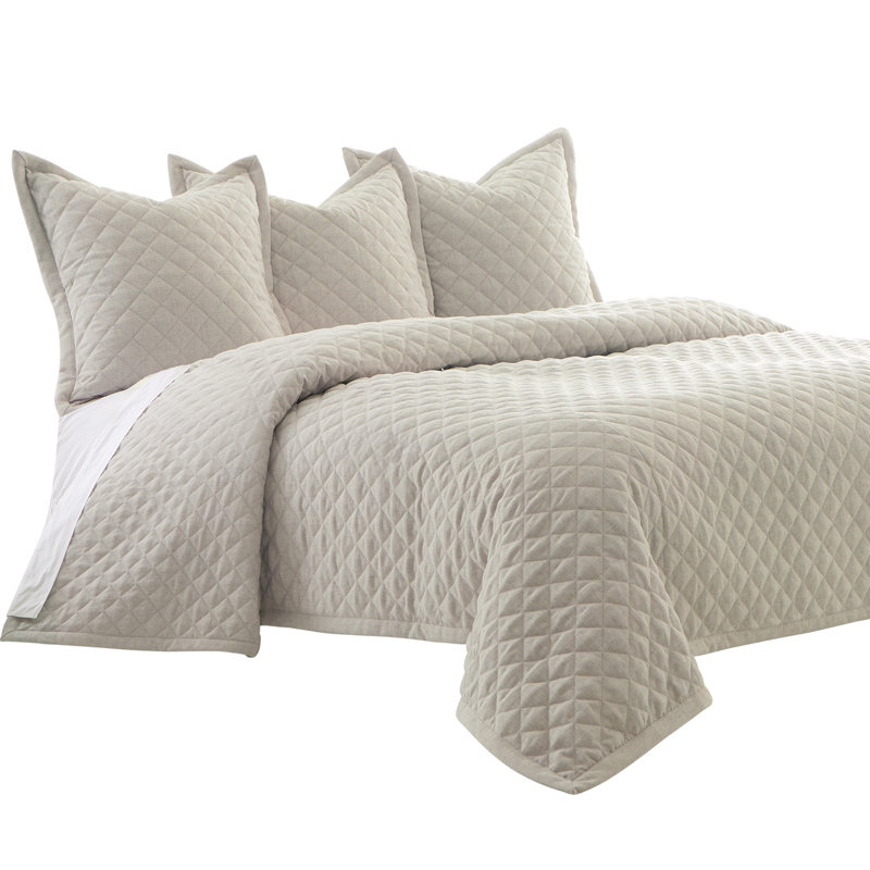 Aragoza Quilt, King Quilt + 3 Euro Shams, Beige