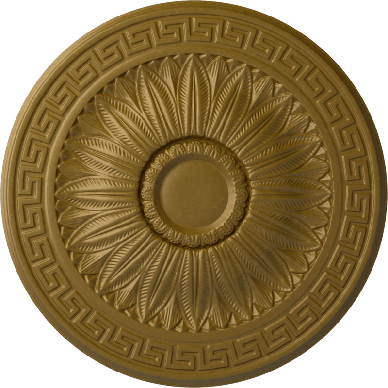 Endurathane Randee Ceiling Medallion, 20"OD x 1 3/8"P (Fits Canopies up to 3 7/8"), Hand-Painted Gold Finish, Gold