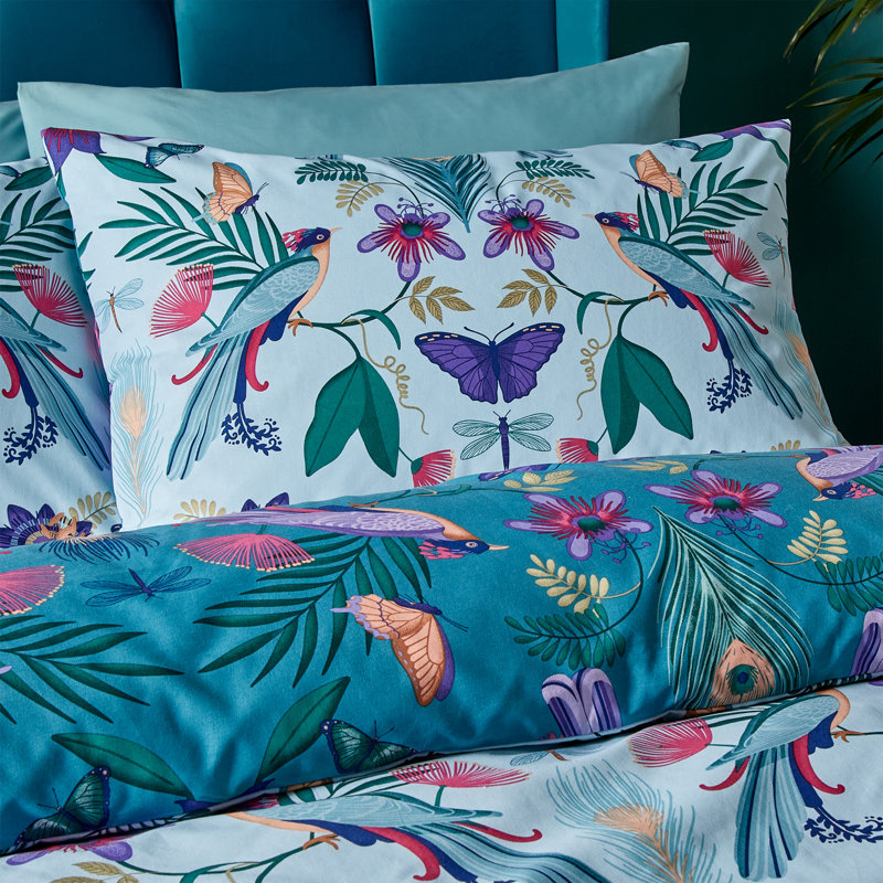 Mya Tropical Floral Reversible Duvet Cover Set, 200 x 200 cm