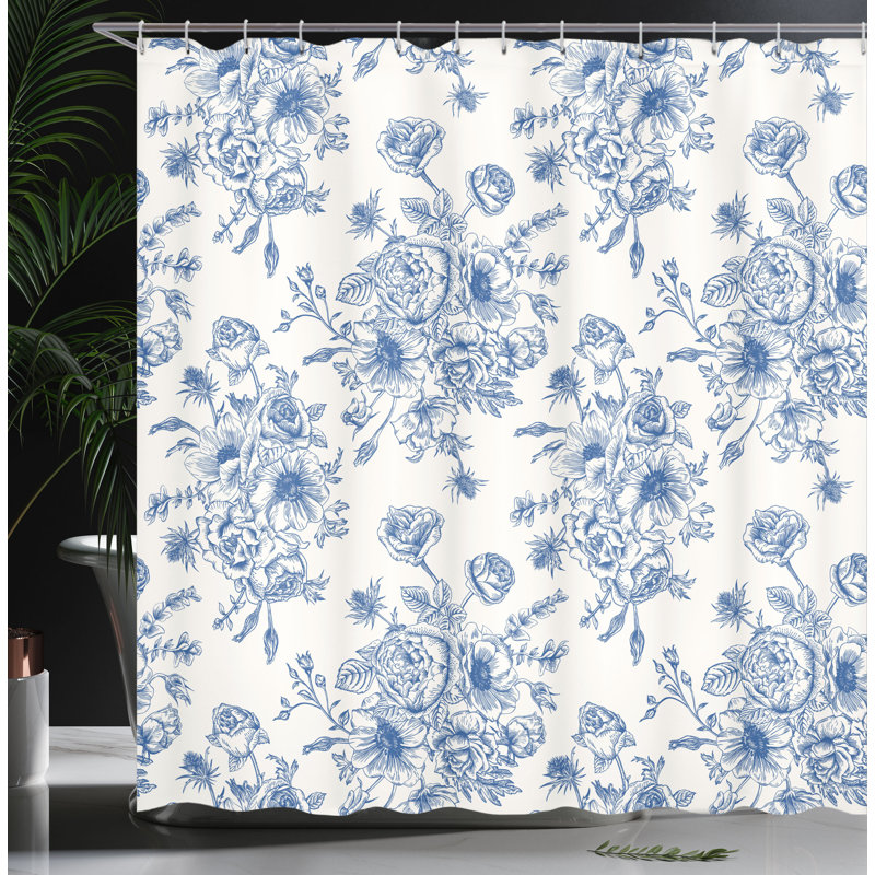Shower Curtain with Hooks Included, 75"H x 69"W