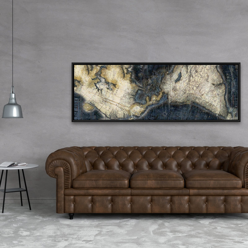 Old World Map Bedroom Canvas - Framed Home Decor Art