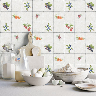 Negley Fruit Tile 10m X 53cm Wallpaper Roll