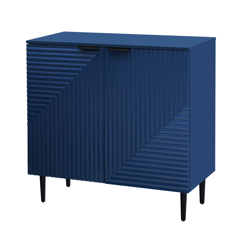 Armoire bleu marine avec tablettes réglables - Meuble de rangement moderne polyvalent