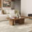 47.4" Modern Brown Coffee Table For Living Room With Three Legs, Solid Wood Veneer-1427329335
