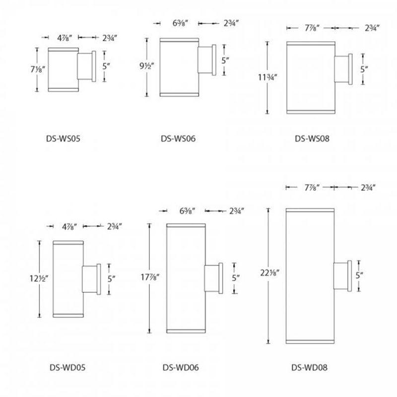 Applique à bras extérieur à del Tube, Blanc, 5"