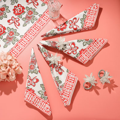 Flutter & Bloom Block Print Cotton Napkins