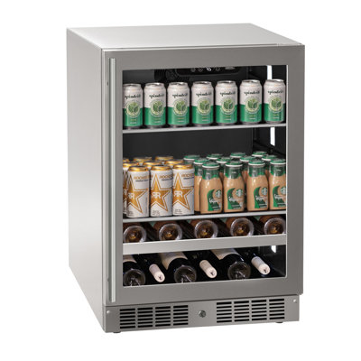 Marvel 24"W. Essential 5.1 Cu.Ft. Beverage Center - Stainless Steel Frame with Glass