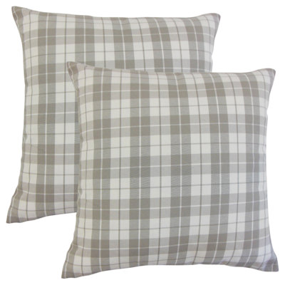  Plaid Cotton Throw Pillow