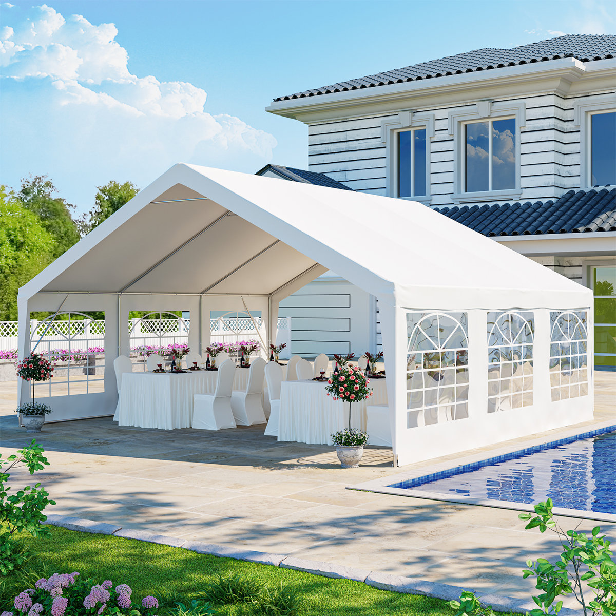 JolyDale 20W x 20D Feet Party Tent Pergola With Canopy