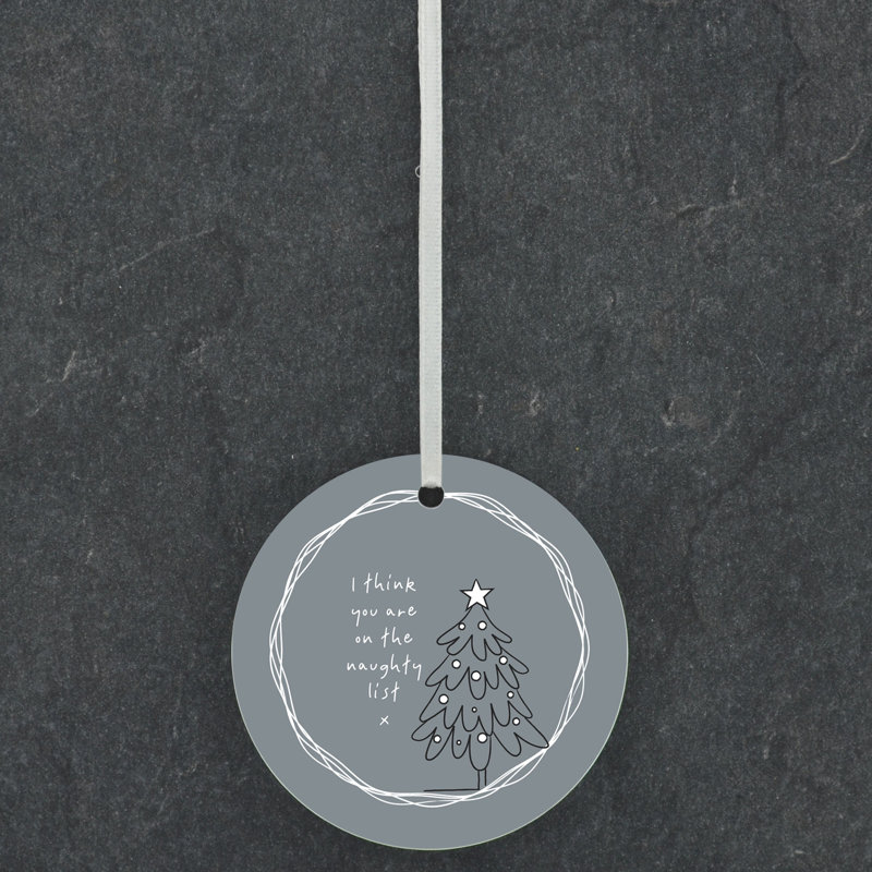 The Seasonal Aisle Naughty* List Circle Shaped Ceramic Ornament