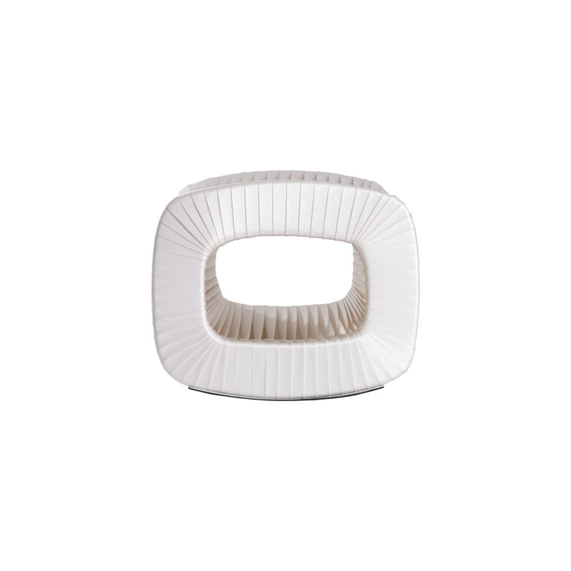 Seat Belt 24" Wide Ottoman, White Cotton