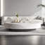Table basse ovale de luxe crème légère