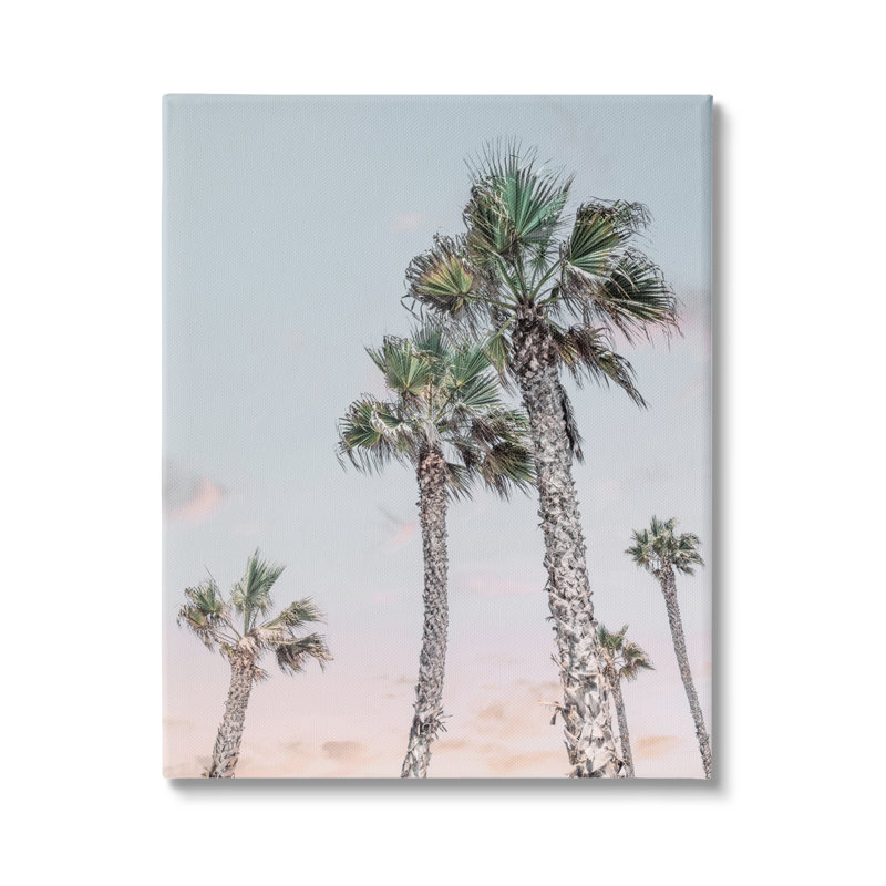 «Tall Palm Trees Clear Clear Sunset Sky» par Natalie Carpentieri, Toile tendue, H 20 po x l 16 po x P 1,5 po