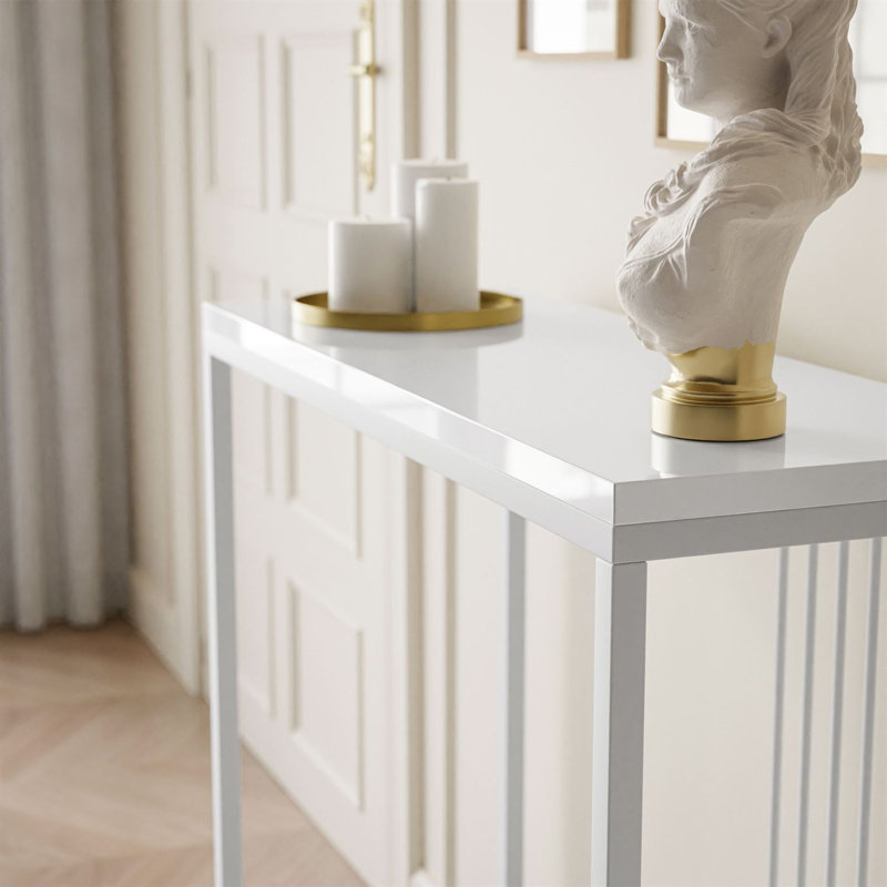 Heston Console Table, 80cm H x 80cm W x 30cm D, White, White