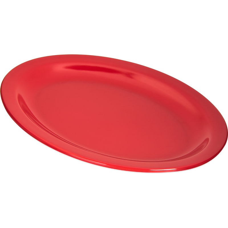 Plateau ovale en mélamine Asso, Rouge, H 1,19 po x l 8,97 po x P 12 po