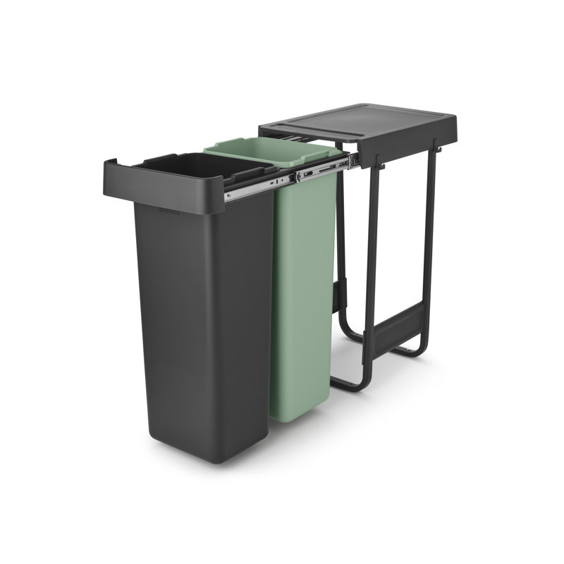 Bac de recyclage en plastique à double compartiment Sort & Go, 2 x 8 gallons (2 x 30 L)