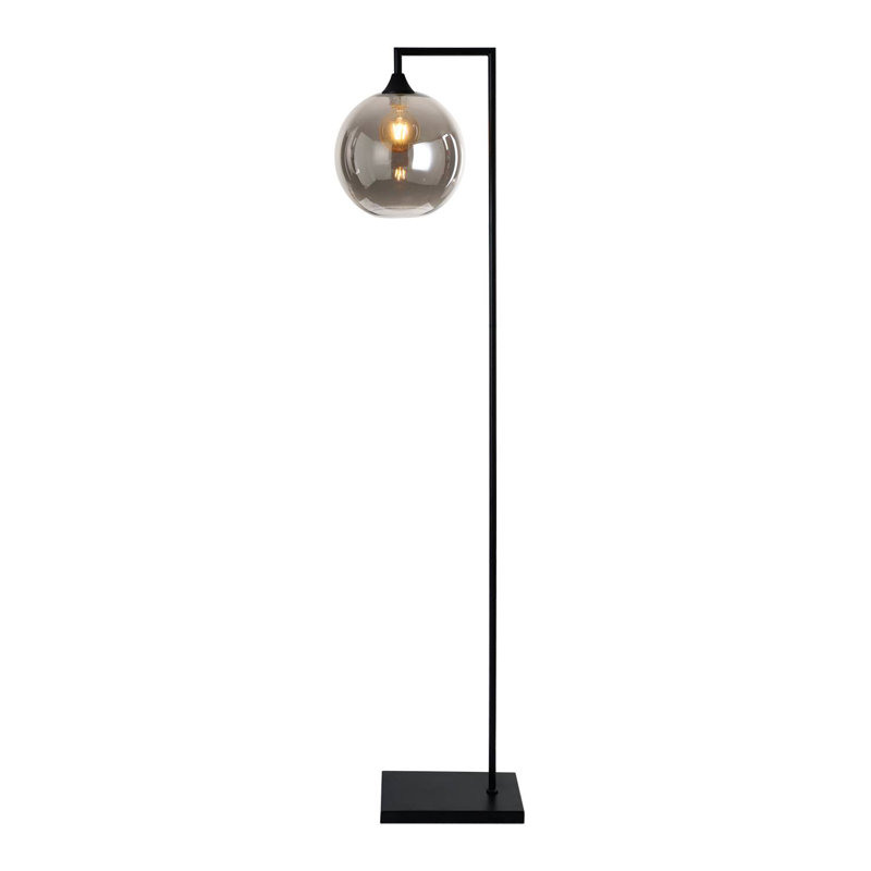Aeshia 155cm Task Floor Lamp, Smoke, Black