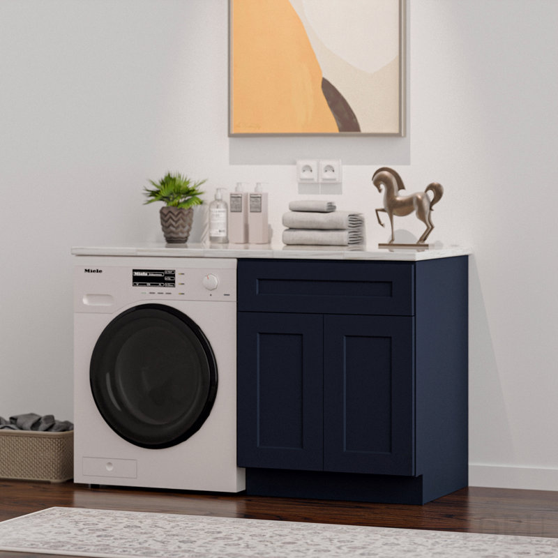Armoire de cuisine 36 po, bleu marine, bois massif, 24 P x 34,5 H, 36 po