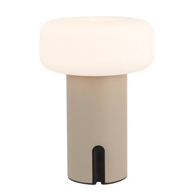 Shilo 8-in Sand Dimmable LED Exterior Portable Lamp