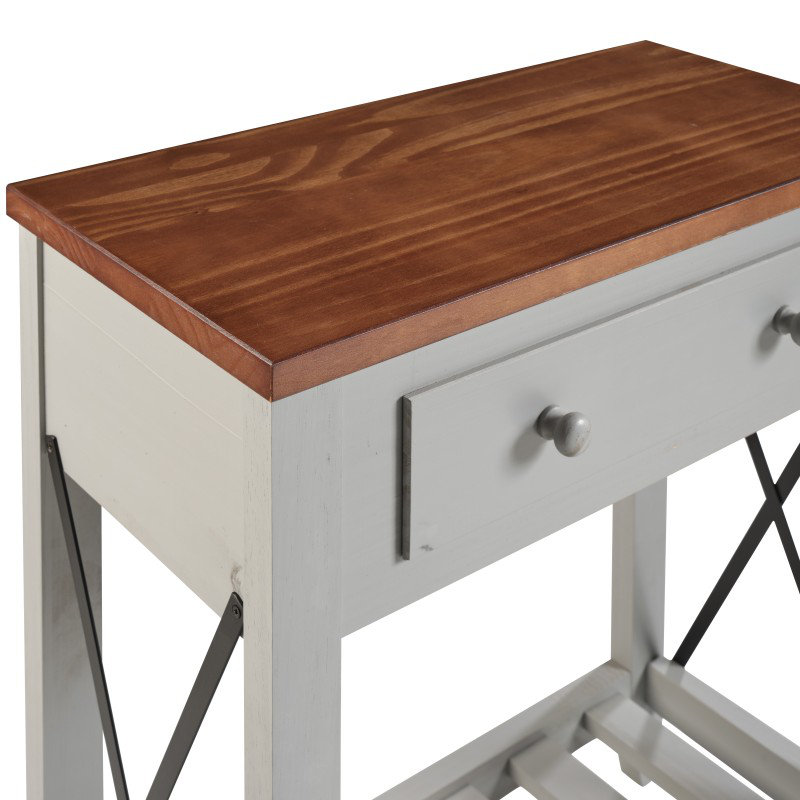 70cm Solid Wood Console Table, Grey