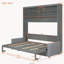 Lit escamotable Queen avec canapé, gris-918307288
