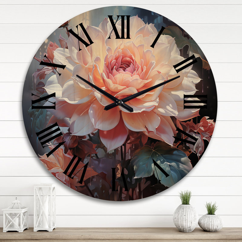 Horloge murale en bois massif Kemment, Très grand