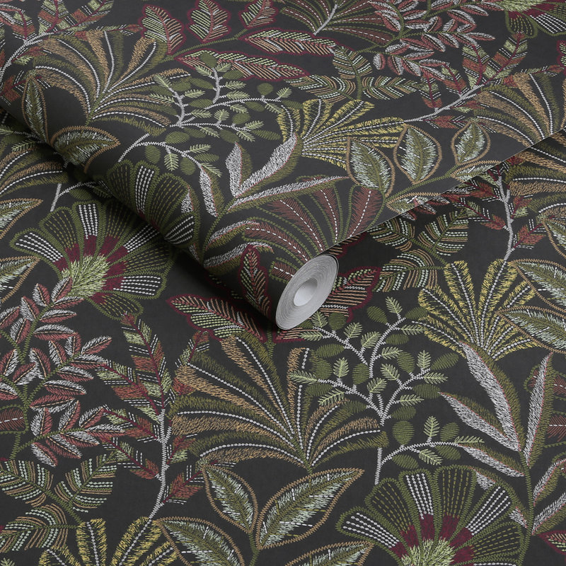 Graham & Brown Vendura Weave Sky Wallpaper, Black