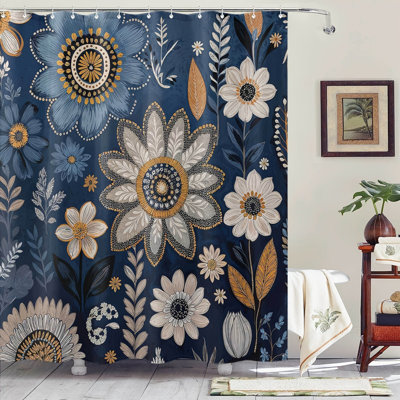Floral Shower Curtains with Hooks Included