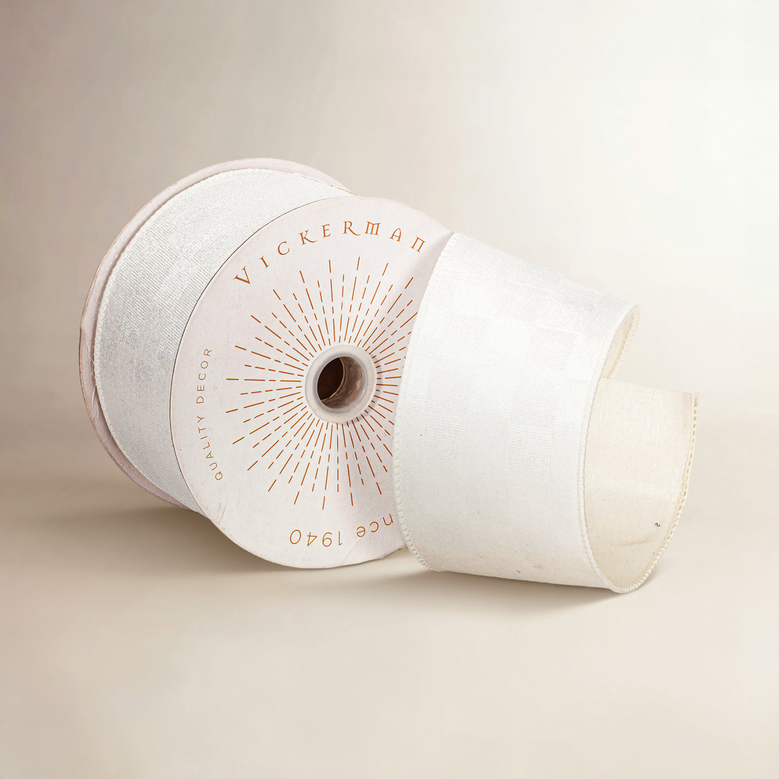 Vickerman 10yd Velvet Checkered Satin Back Ribbon., 0.2" H x 360" W x 2.5" D, White
