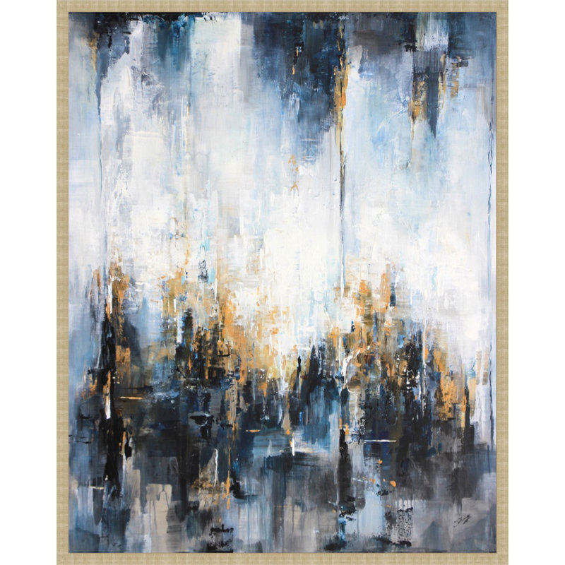 Gloire - peinture sur toile, Cadre argenté caramel