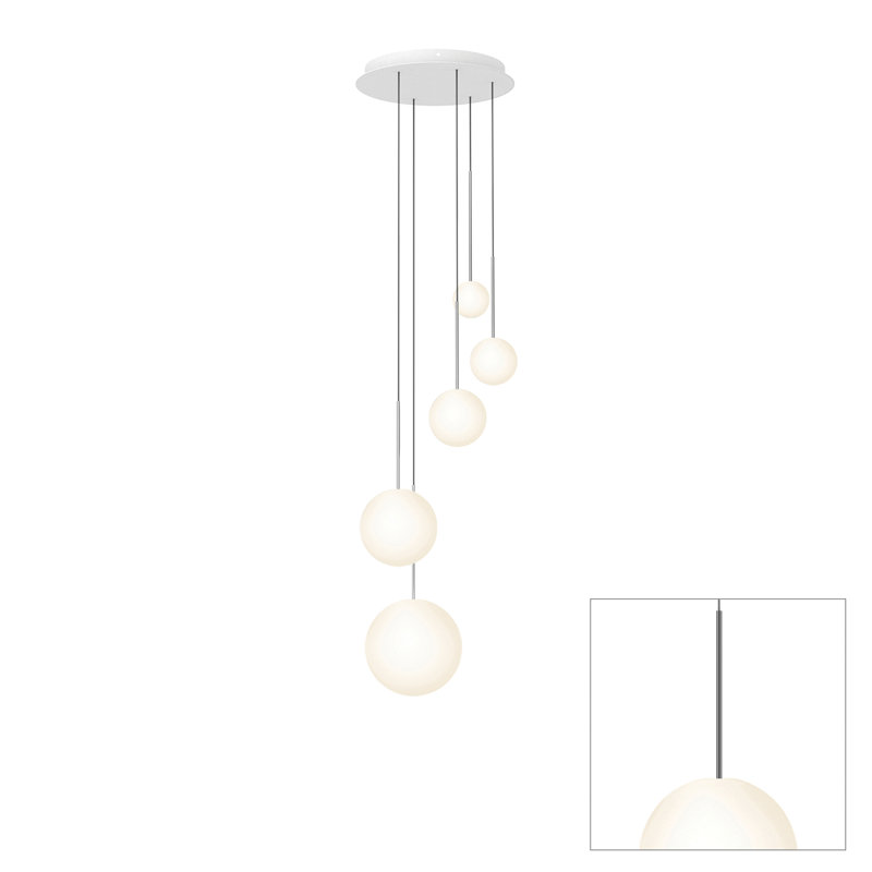 Lustre suspendu sphère Bola, H 109 po x l 17 po x P 17 po, Bronze industriel